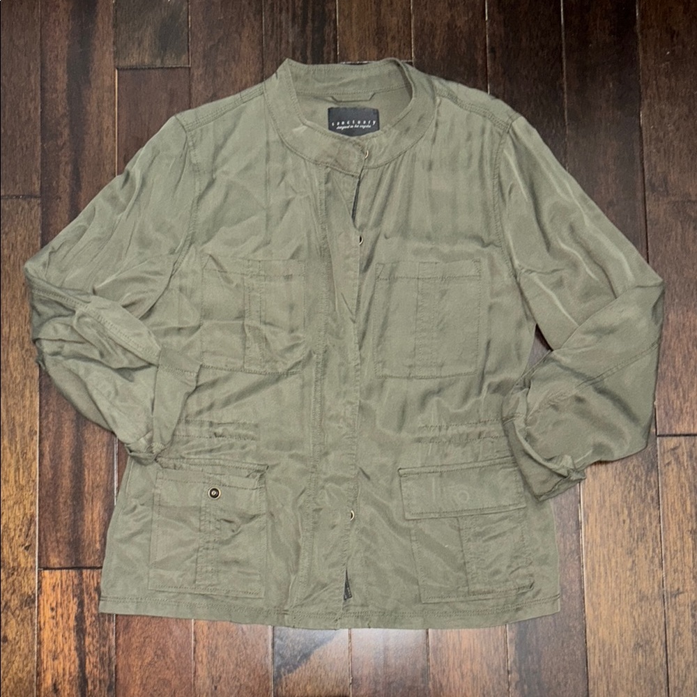 Sanctuary Lightweight Spring Utility Jacket. Size Medium. Olive or Army Green
